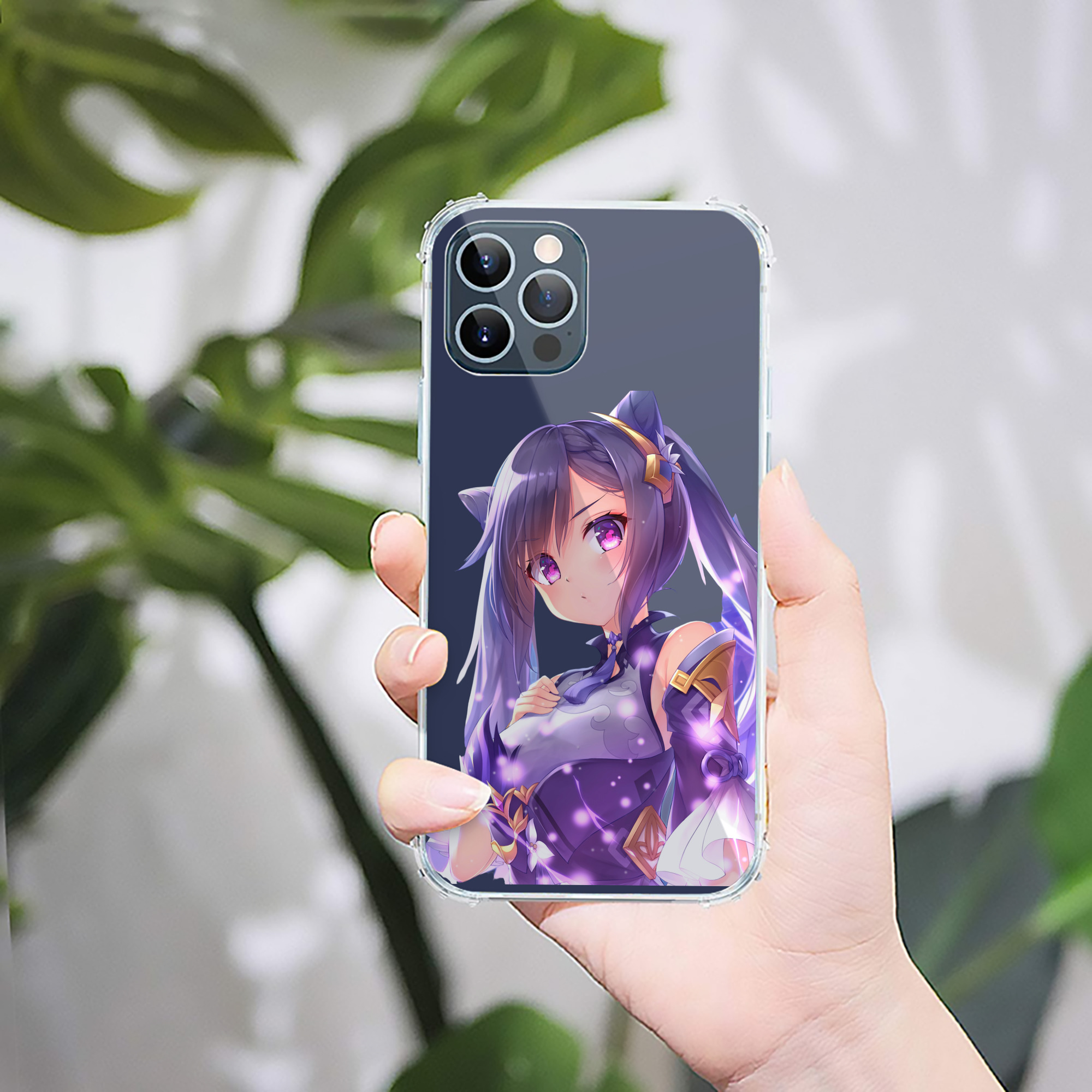げんし神 刻晴 こくせい genshin Kokusei 【iPhone 12シリーズ対応】透明スマホケース（クリアソフトケース）